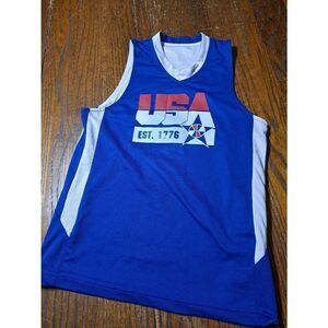 Youth Medium Trump #45 USA Red White Blue Sleeveless Basketball Jersey Shirt Top